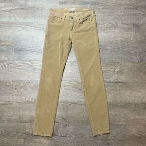 Lucky Brand Womens Corduroy Pants Size 2 / 26 Tan Charlie Skinny 29" Inseam